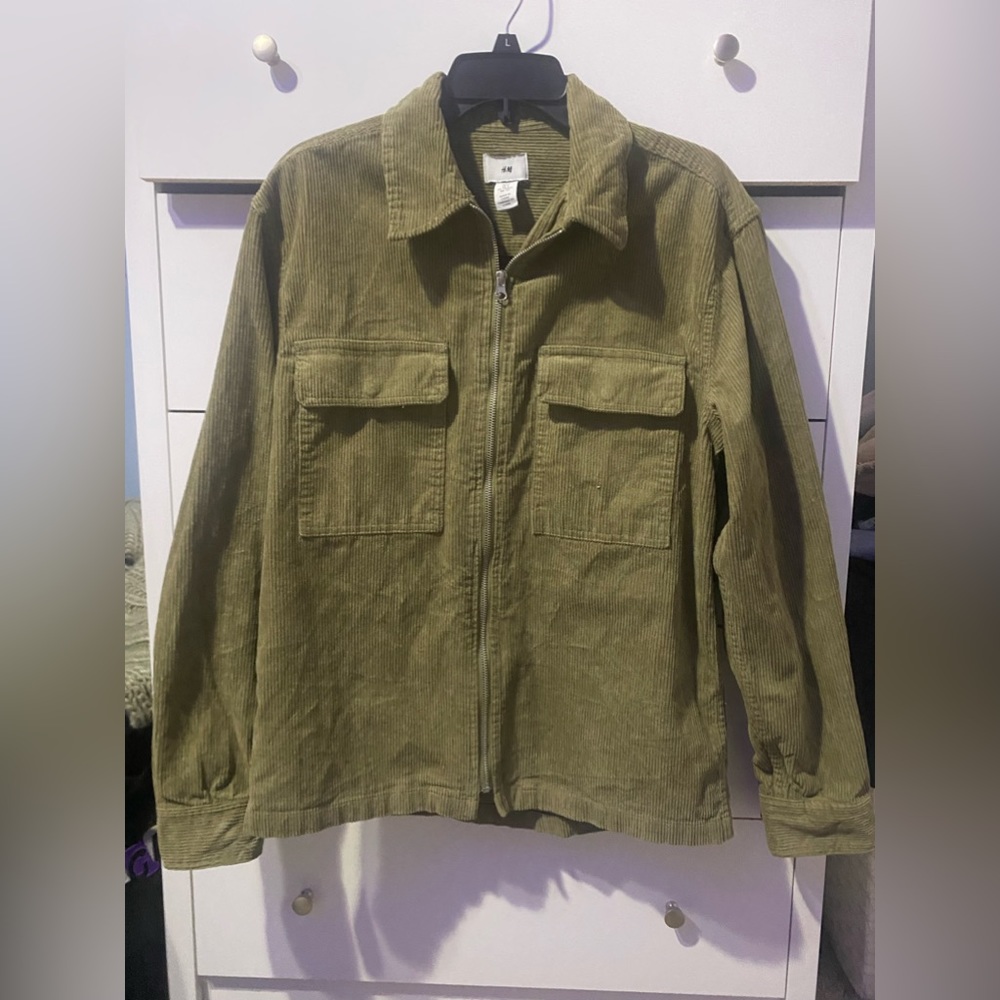 Zara green womens corduroy jacket